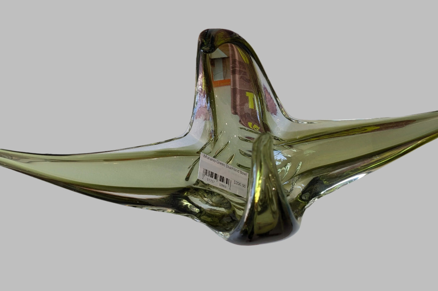 Murano Green Diamond Bowl