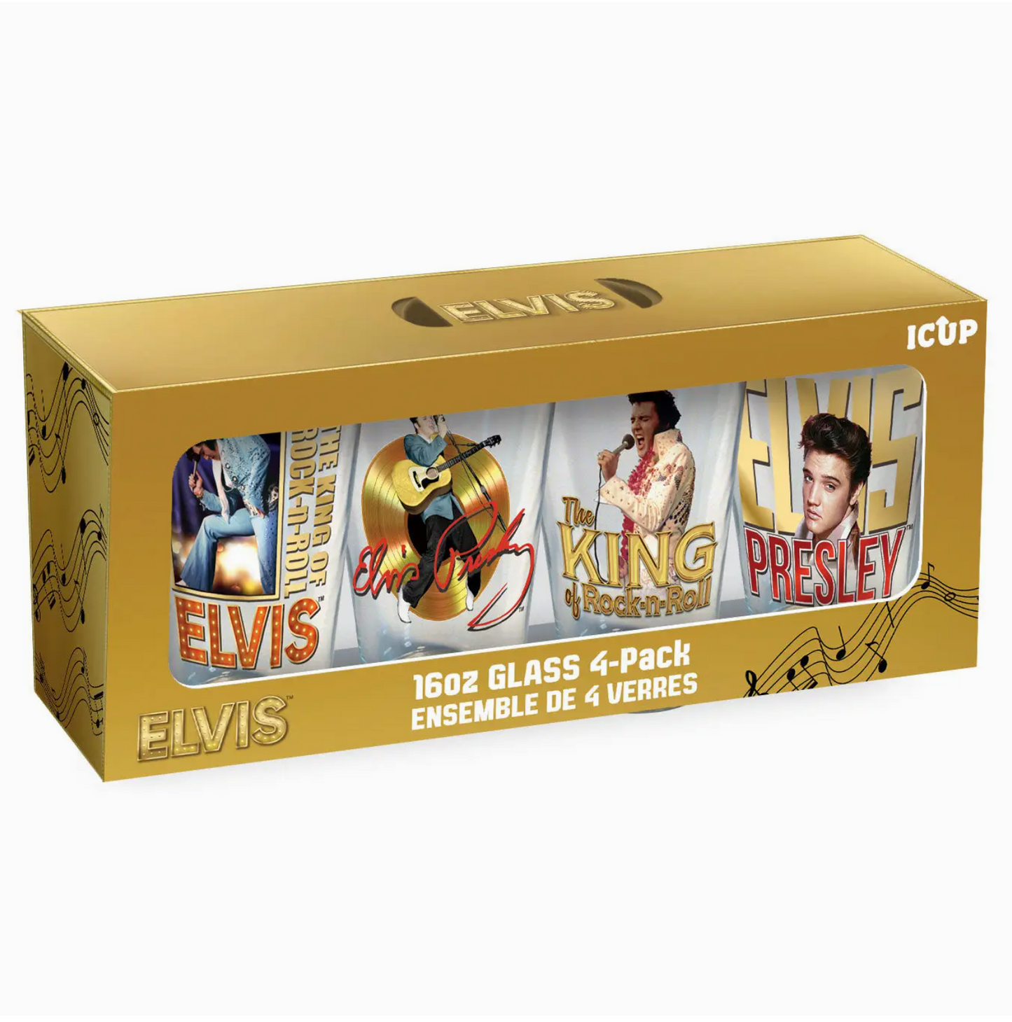 Elvis Drinking Glass Set (4-Pack / 16oz)