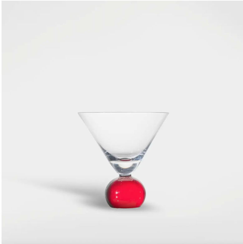 Modern Glass Spice, Set of 2, 6oz, Red