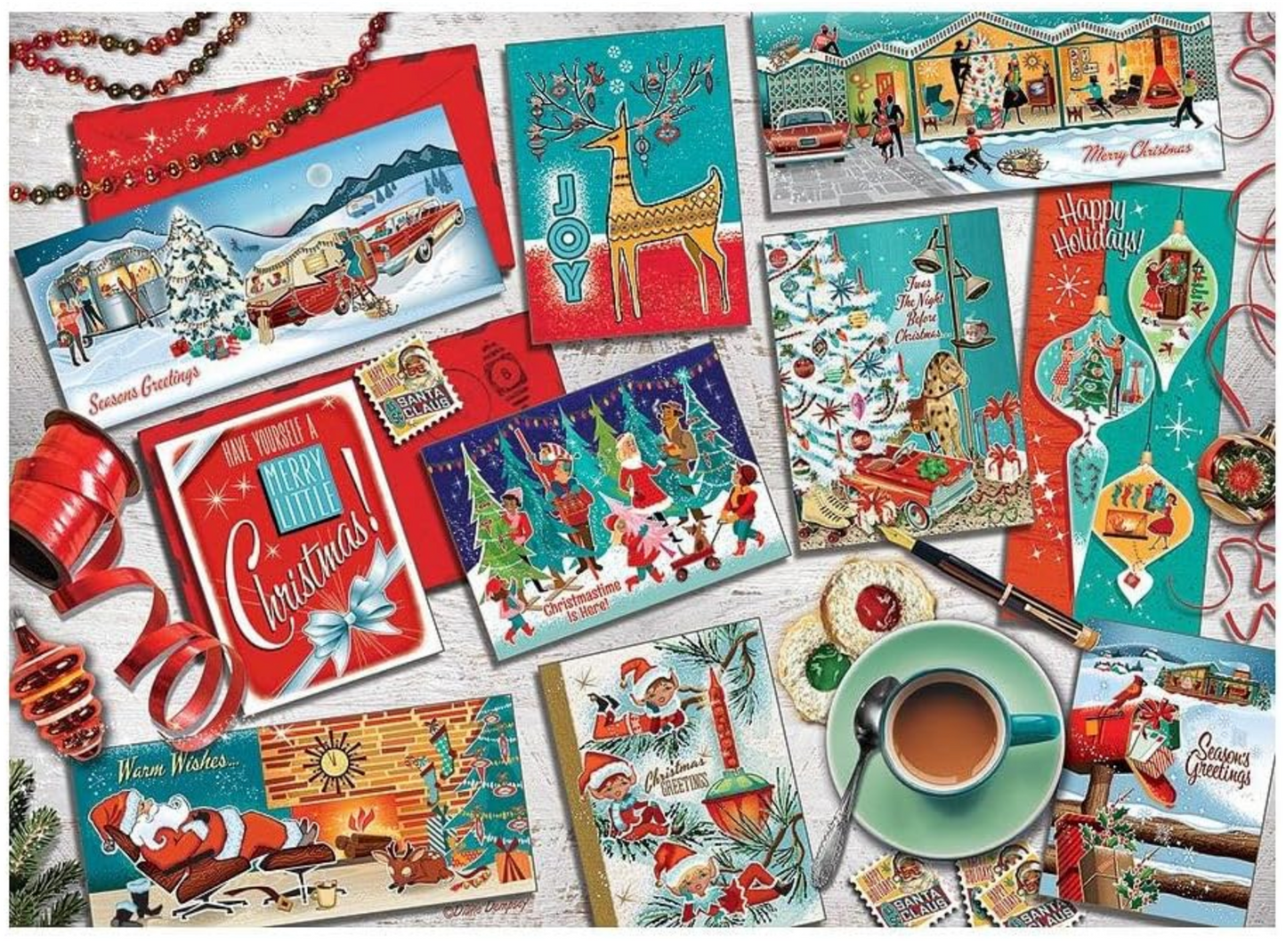 Mid Mod Seasons Greetings 1000-Piece Puzzle