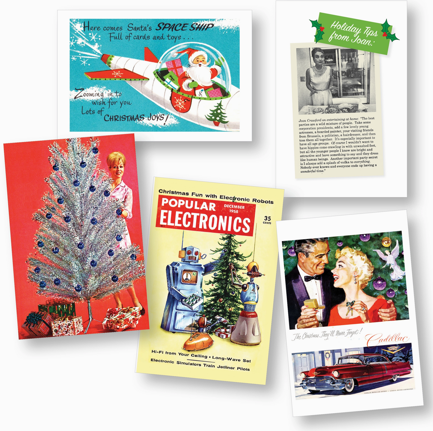 Retro Holiday Card Set - Vintage Ads