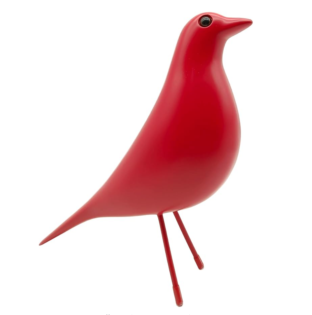 Midcentury Wooden Bird Sculpture - Red
