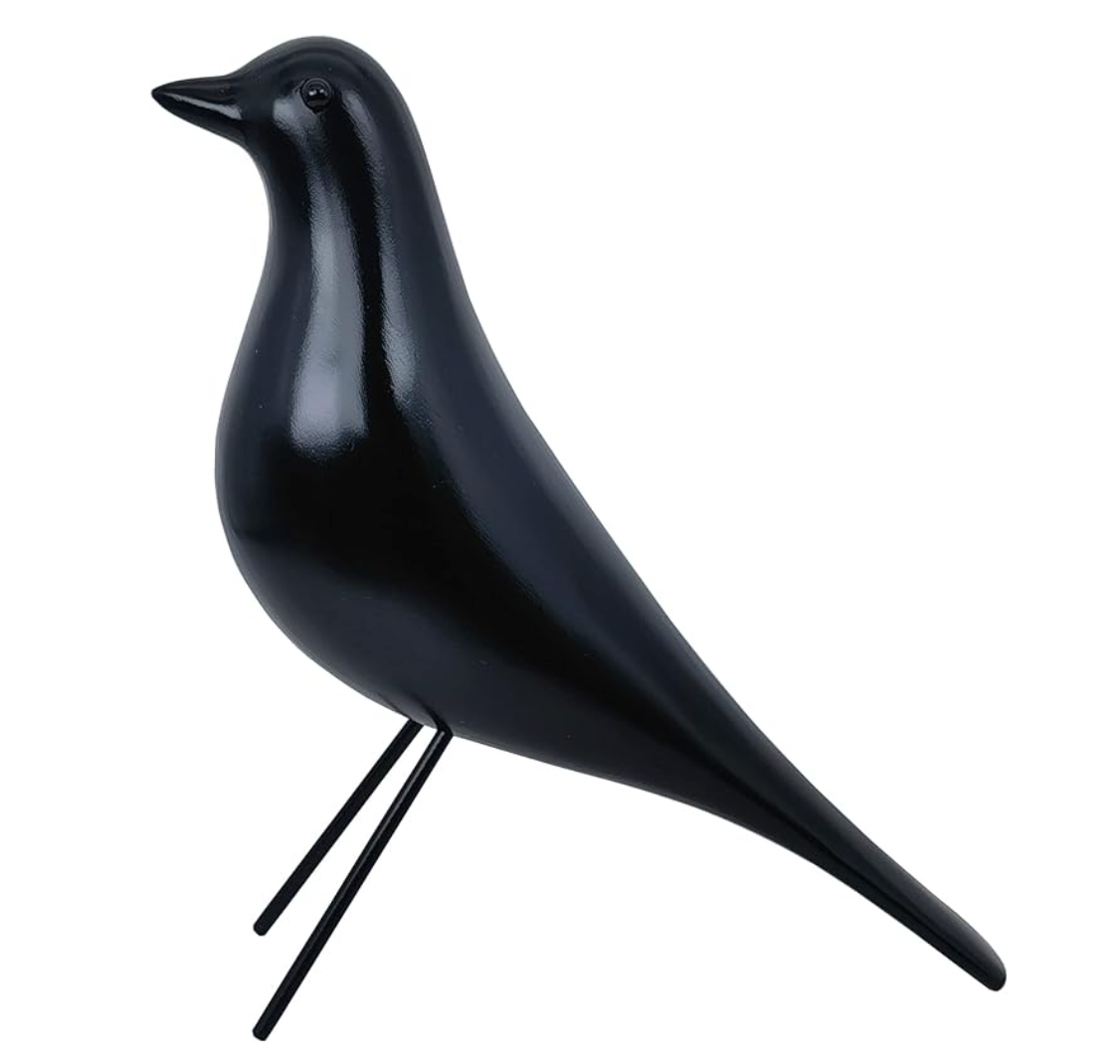 Home Decor Wooden Bird Sculpture - Black