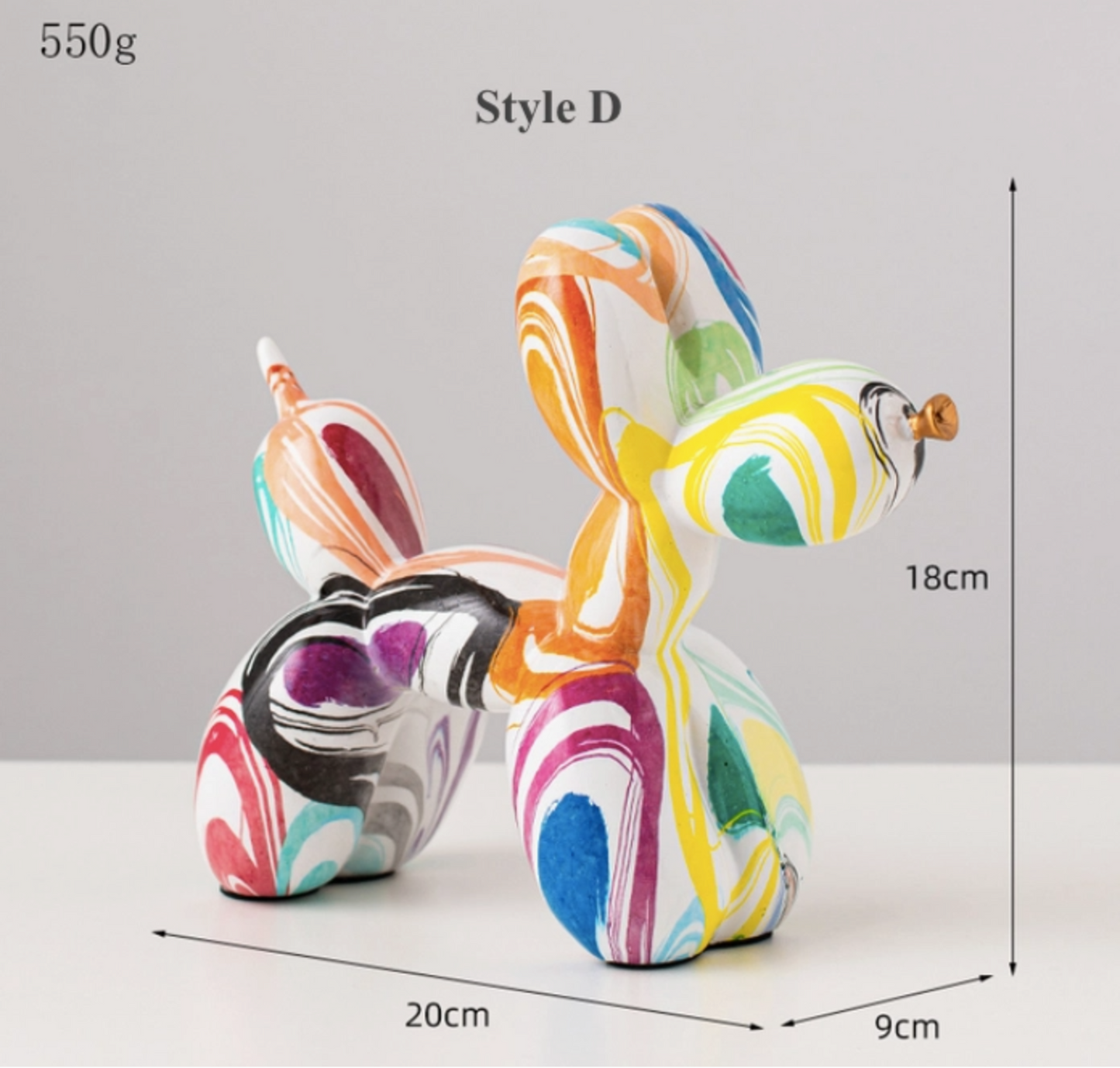 Balloon Dog Sculpture, Small - Rainbow Colours