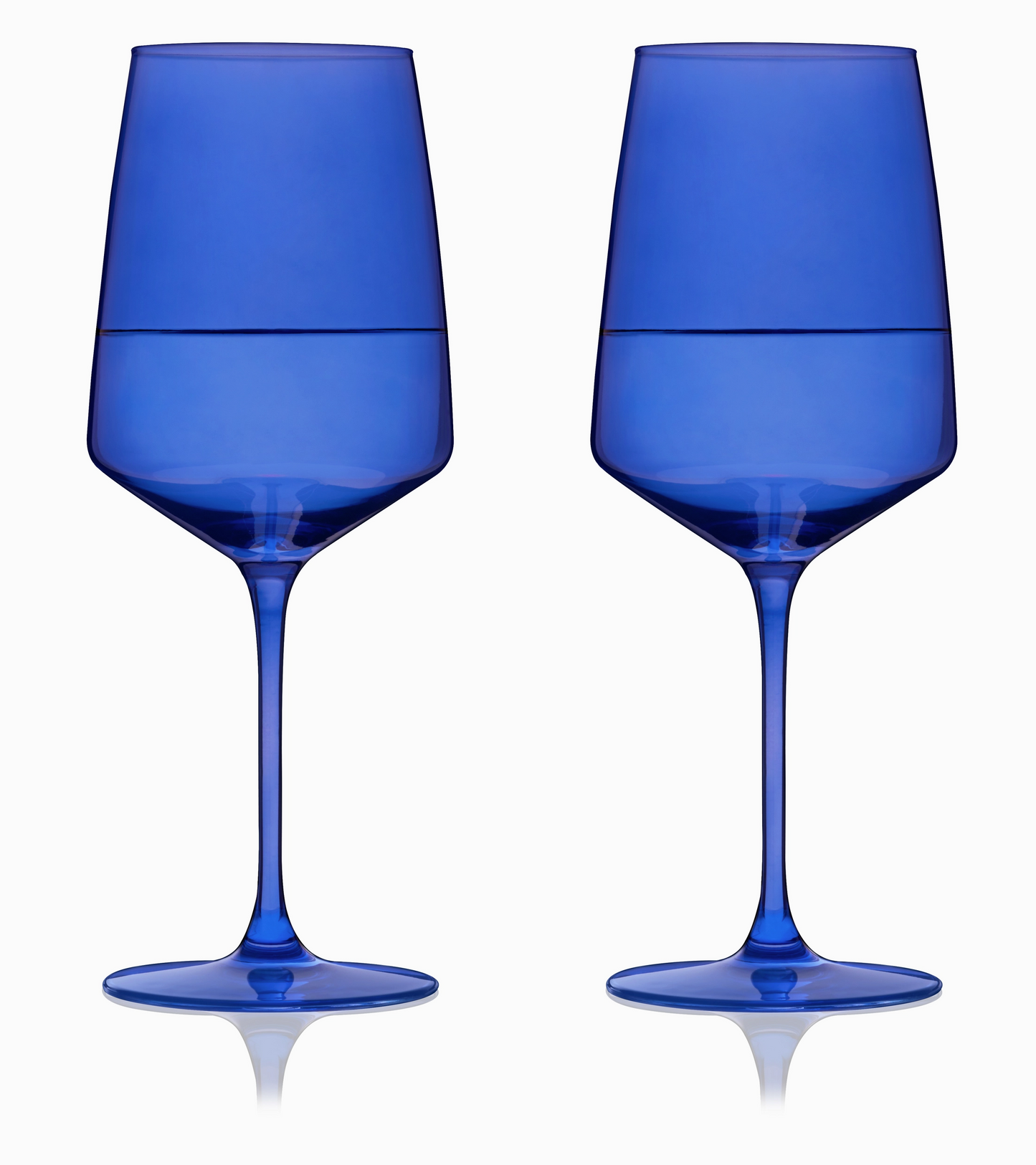 Crystal Wine Glasses - Cobalt Blue - Set of 2