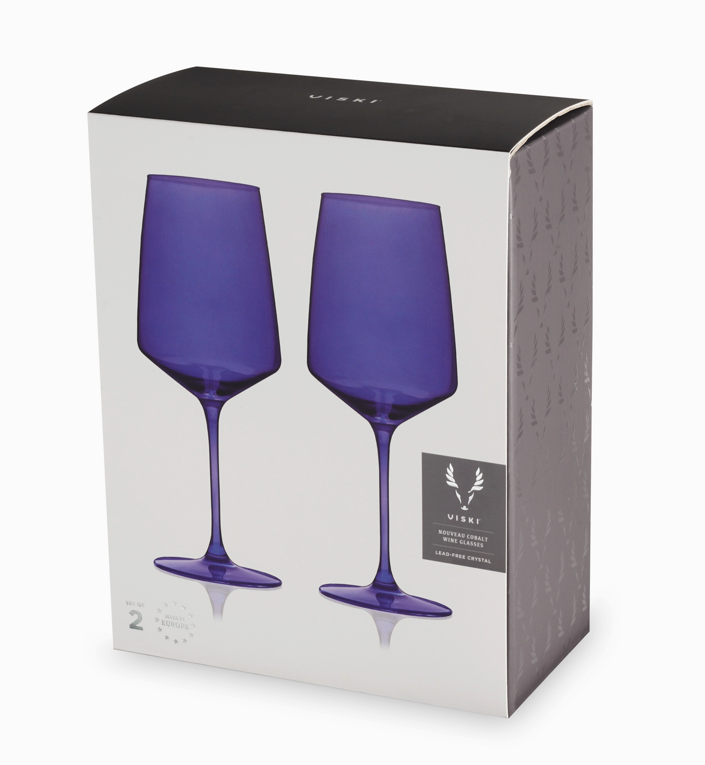 Crystal Wine Glasses - Cobalt Blue - Set of 2