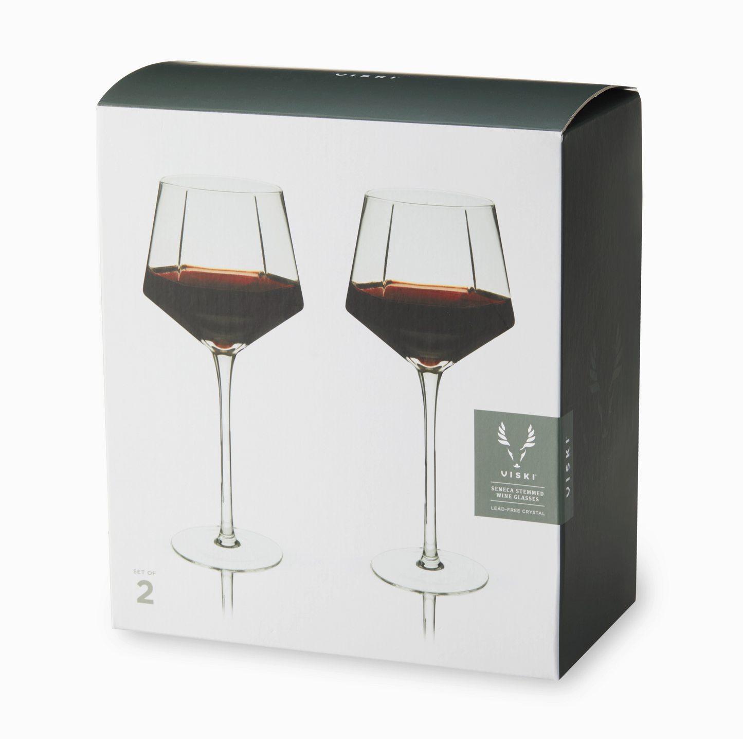 Diamond-Faceted Crystal Wine Glasses - Set of 2