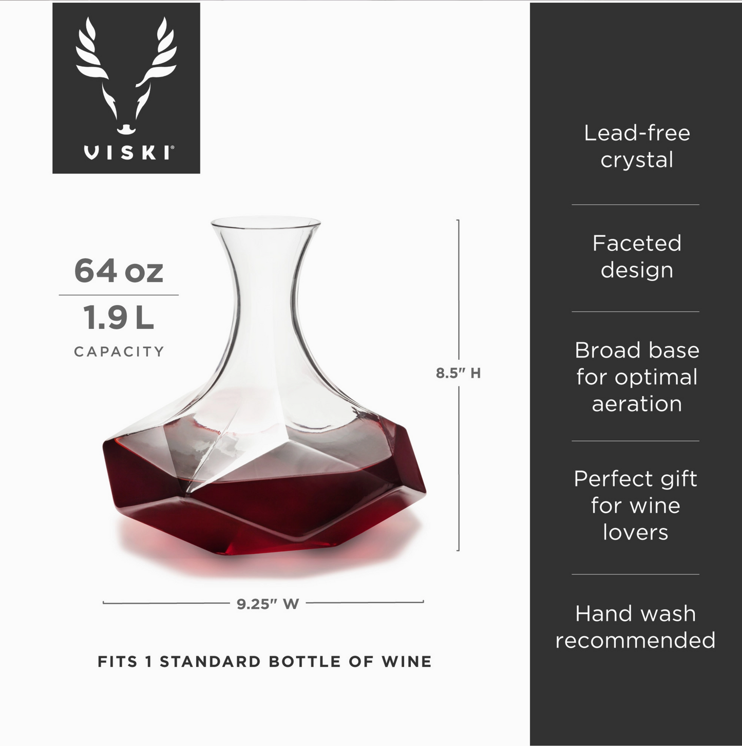Faceted Crystal Wine Decanter