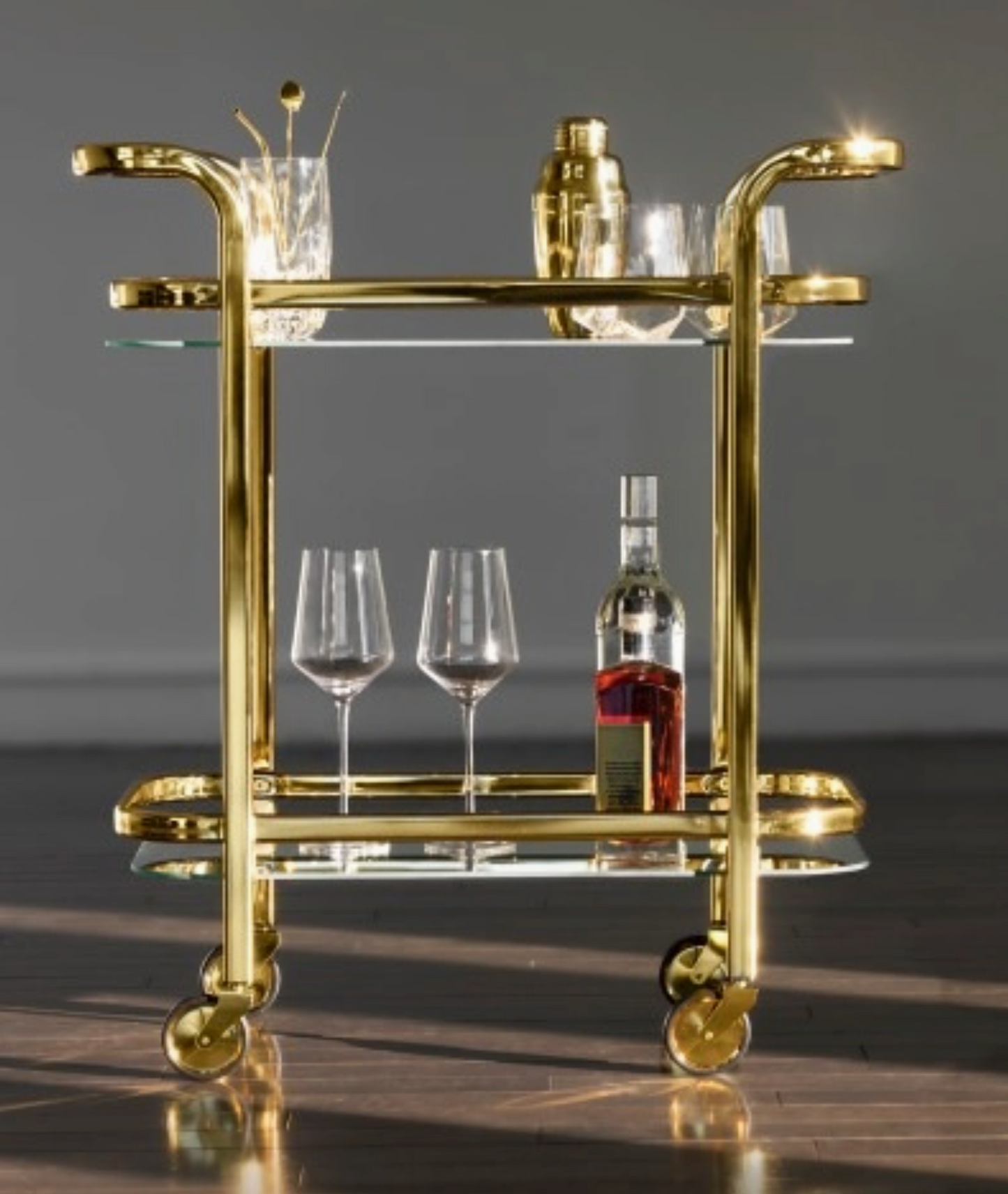 Gold-Plated Bar Cart