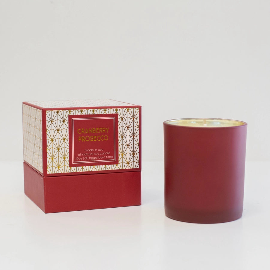 Red Cranberry Prosecco Holiday Candle