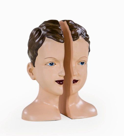 Art Deco Split Head Bookends