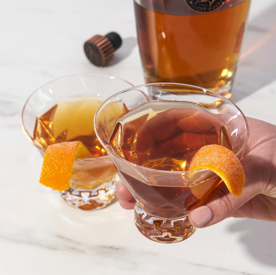 Gem Crystal Stemless Martini Glasses