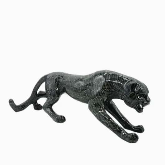 Geometric Modern Panther Sculpture