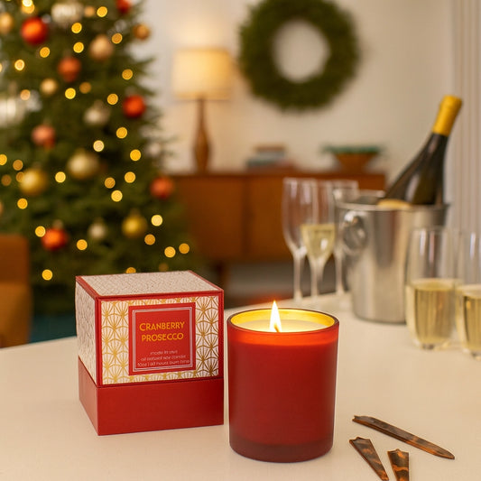 Red Cranberry Prosecco Holiday Candle